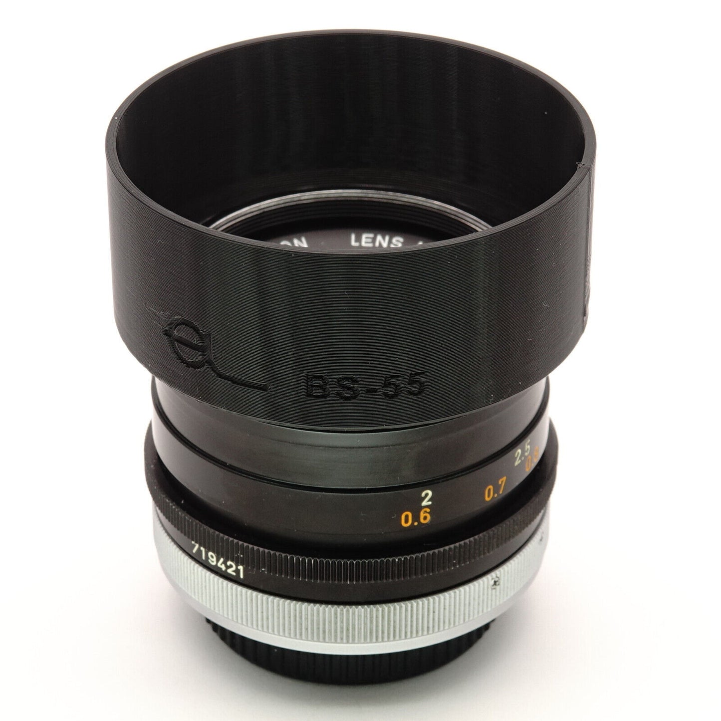 Lens hood BS-55 for Canon FD 50mm (Silver ring)