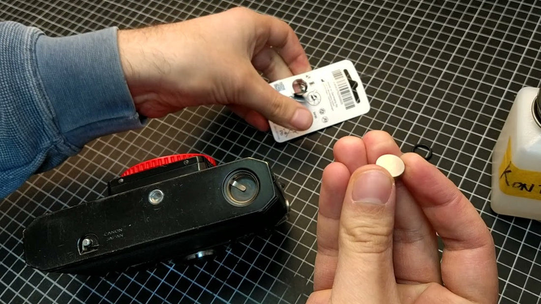 Canon F-1 (Classic): Batterie wechseln — PX625-Alternative mit Typ‑675‑Hörgerätebatterien und O‑Ring‑Adapter