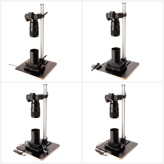 Film Scanner Komplettset - alle 4 Formate als Full Set mit Kamera und Copy Stand