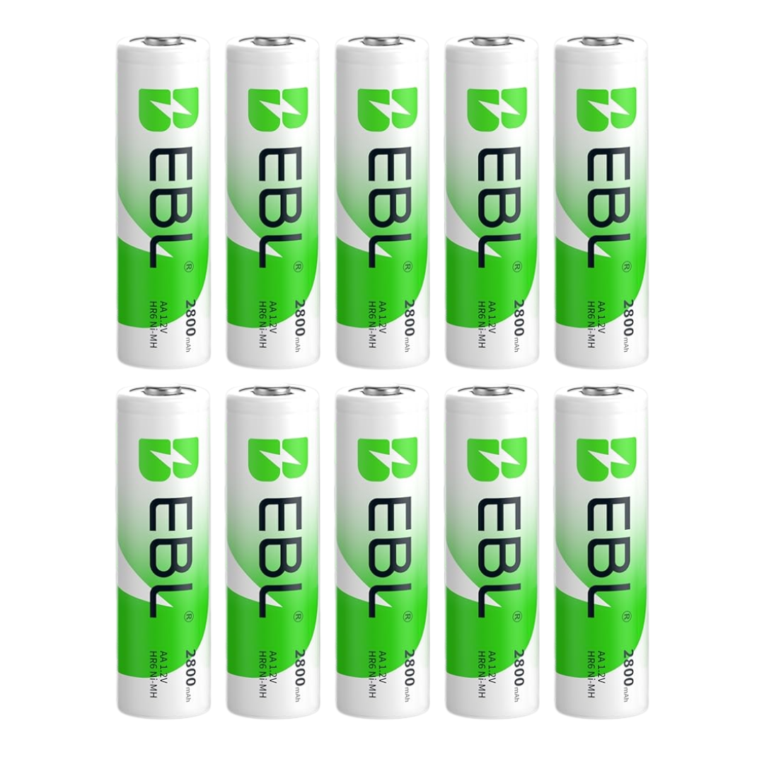 Piles rechargeables EBL AA 2800mAh NiMh pour adaptateur Metz 60 CT