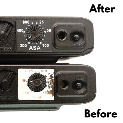 Targhetta ISO di ricambio (2 pezzi) per Minox 35 GT, GL, ML & EL