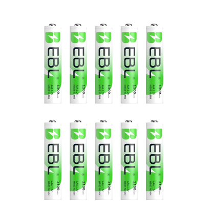 10er Pack EBL AAA NiMH Akku 1100mAh