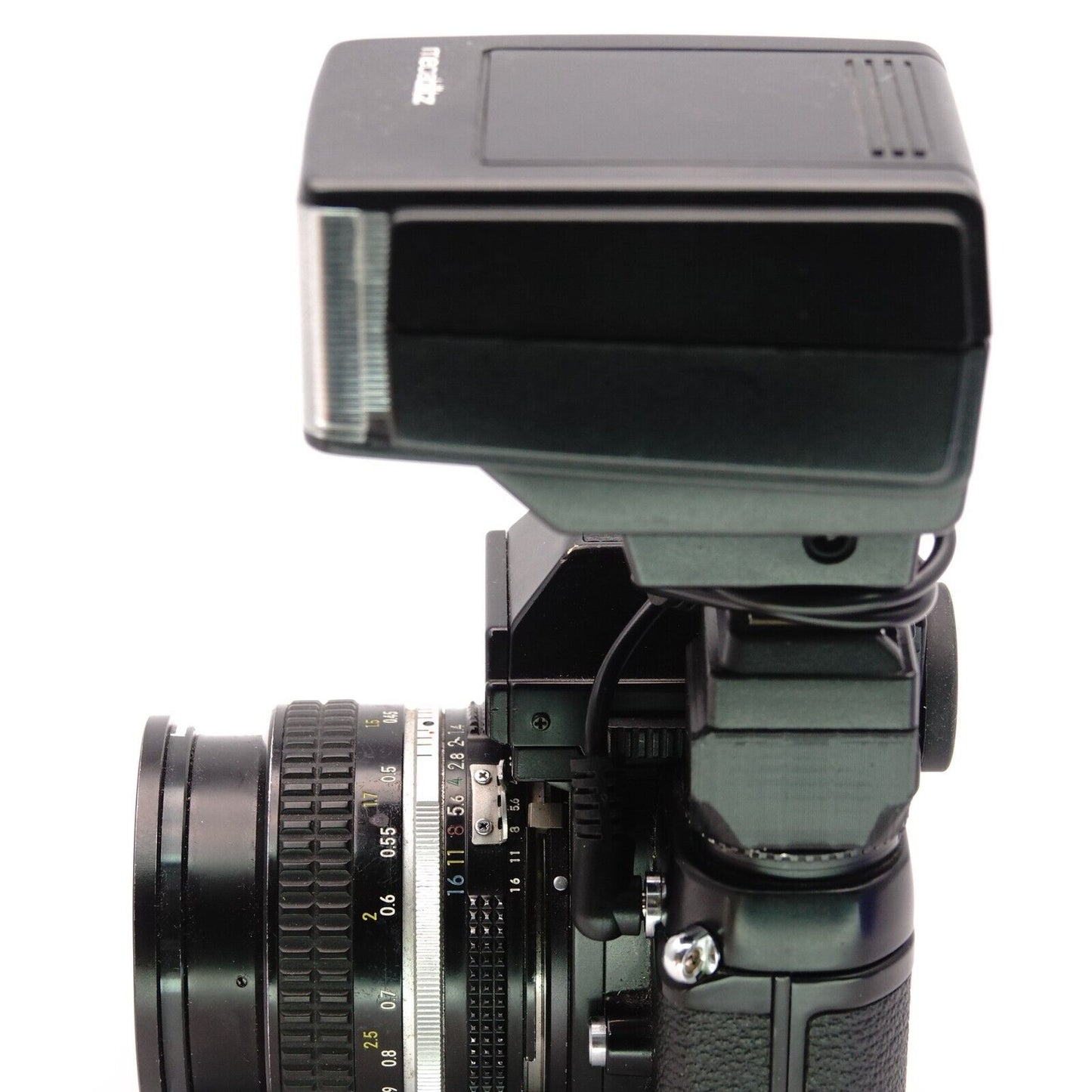 Flash adapter cold shoe with PC cable for Nikon F3, Canon F-1