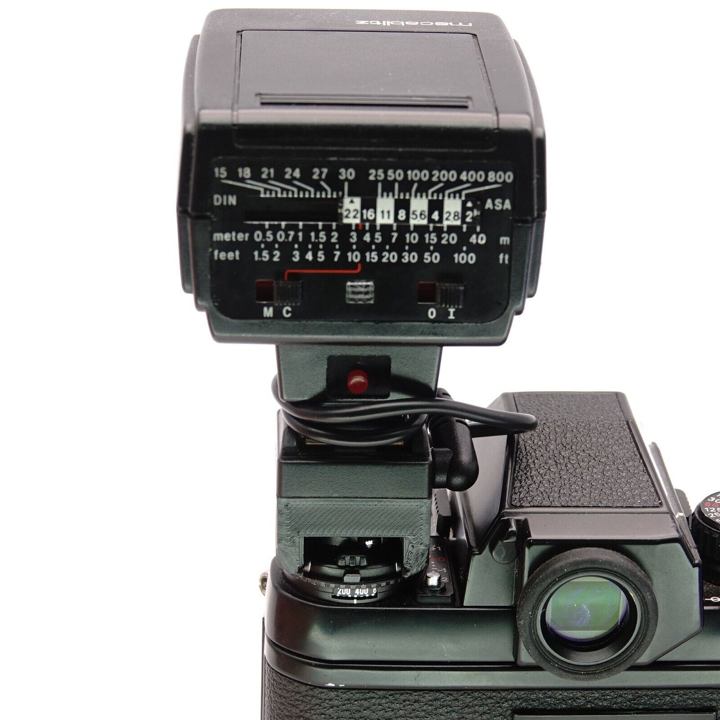 Flash adapter cold shoe with PC cable for Nikon F3, Canon F-1