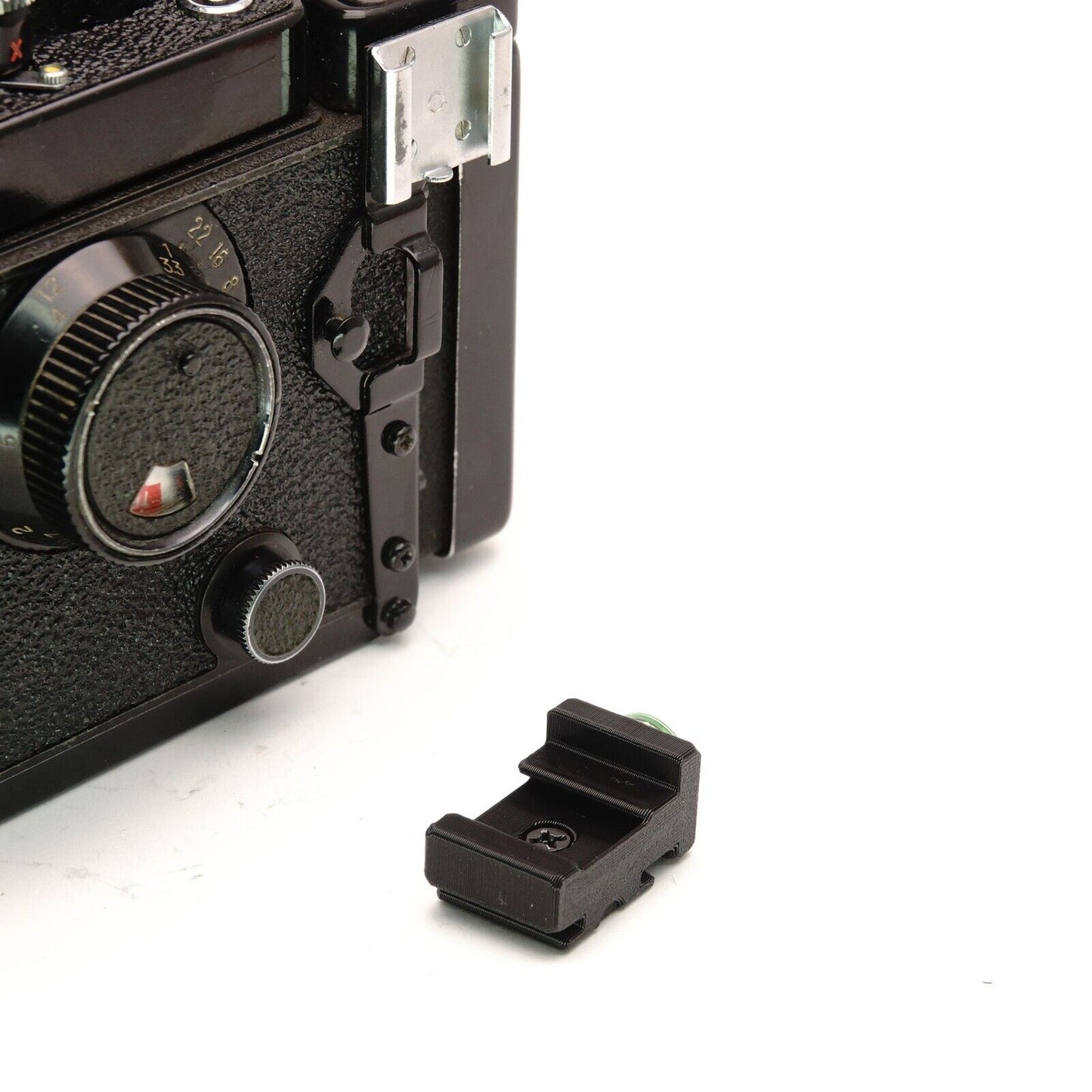 90° Wasserwaage für seitlichen Zubehörschuh für Yashica Mat 124, Rolleiflex & Mamiya RB67