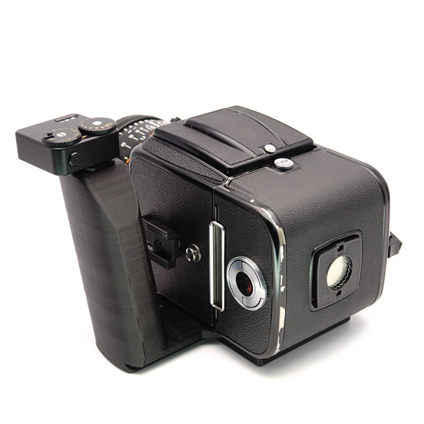 Empuñadura en L con Arca Swiss y compartimento para Darkslide para Hasselblad 500C/M, 503CW