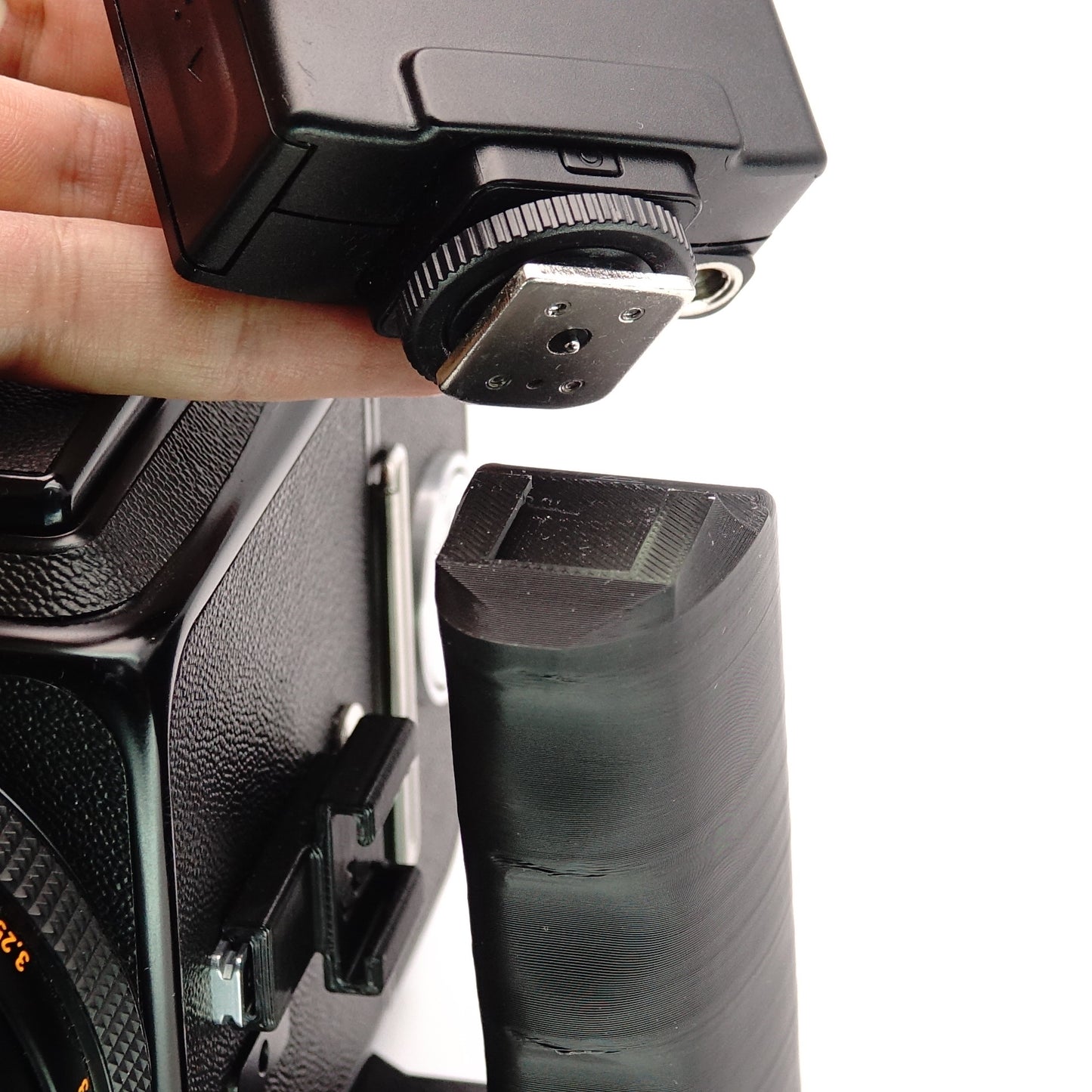 Empuñadura en L con Arca Swiss y compartimento para Darkslide para Hasselblad 500C/M, 503CW