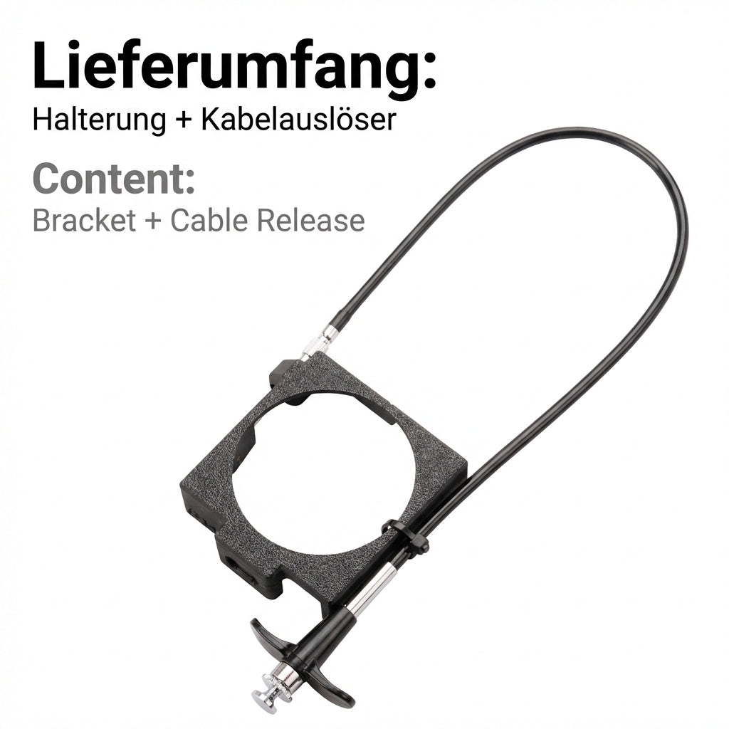 Cable release with adapter for Holga 120 N FN CFN & more