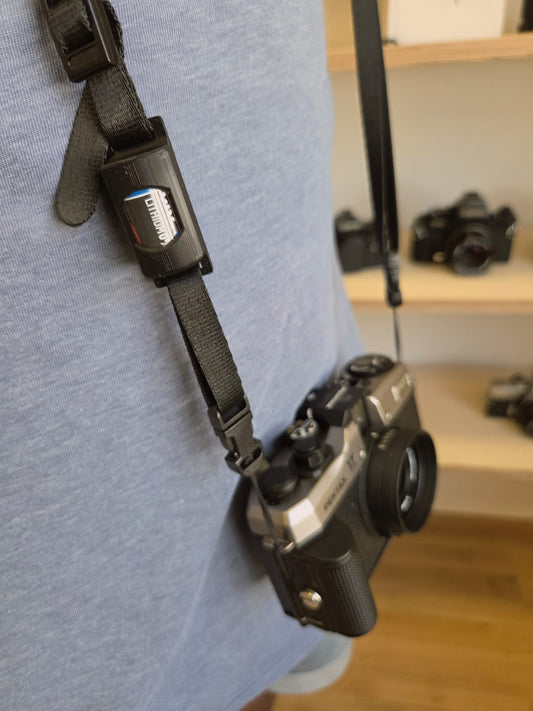 CR2 battery holder for camera strap for Pentax 17, Rollei 35 AF