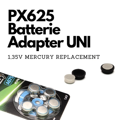 Adaptador de batería universal PX625 MR9 de repuesto – Compatible con Canonet, Nikon F, Yashica Mat y Praktica