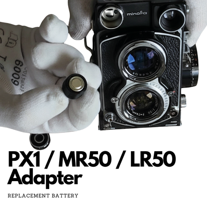 Battery adapter PX1 MR50 for Minolta Autocord, Canon QL25, Olympus 35 LE