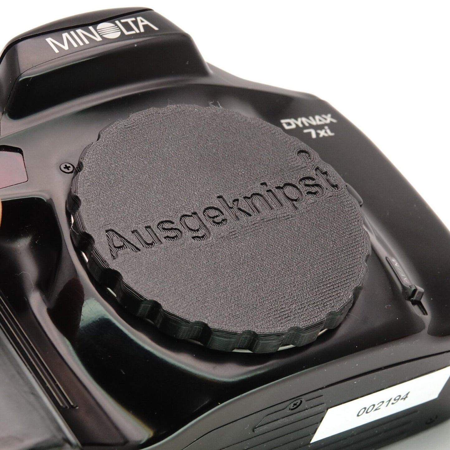 Body cap for Sony A-Mount & Minolta AF cameras (A99, A77, Maxxum)